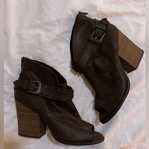 Jellypop Chloe peep-toe ankle booties with buckle detail